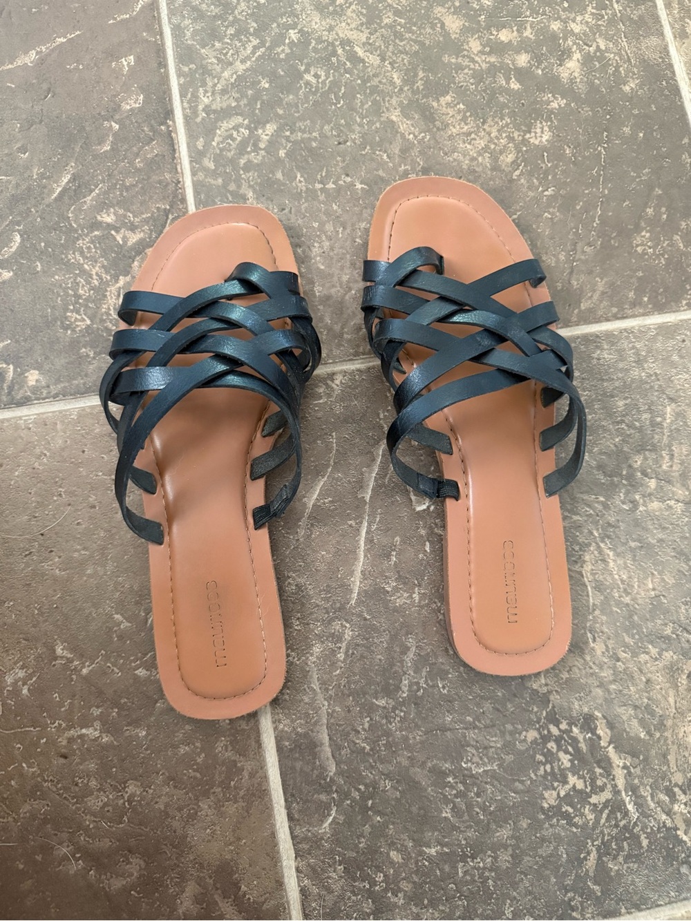 Woven Strappy Slide Sandals